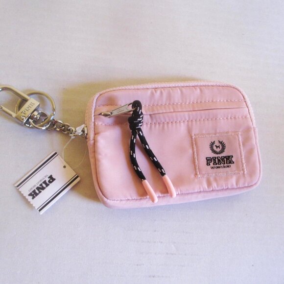 Victoria's Secret PINK Zip Card Holder Keychain Dollhouse Pink - Picture 4 of 6